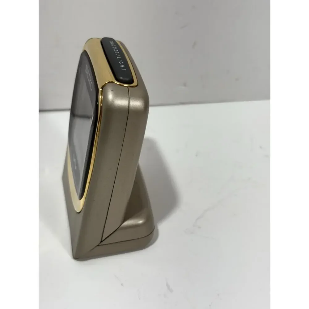 Seiko Digital Travel Alarm Clock Global‎ Radio Wave Control Gold Color